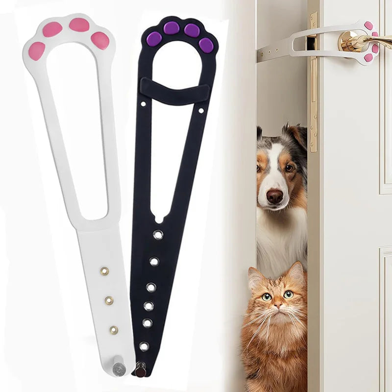 Adjustable Cat Door Holder Latch - Keeps Dogs Out, Flexible Gate Lock