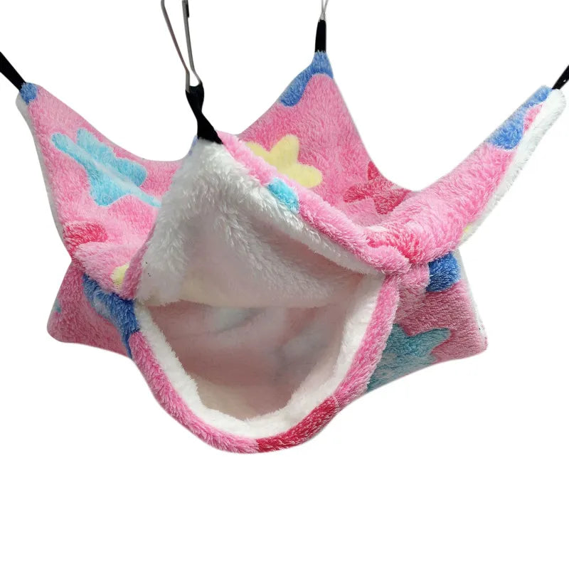 Hamster Hideout Cage Fleece Hammock, Guinea Pig, Sugar Glider, Rat Sleeping Bed