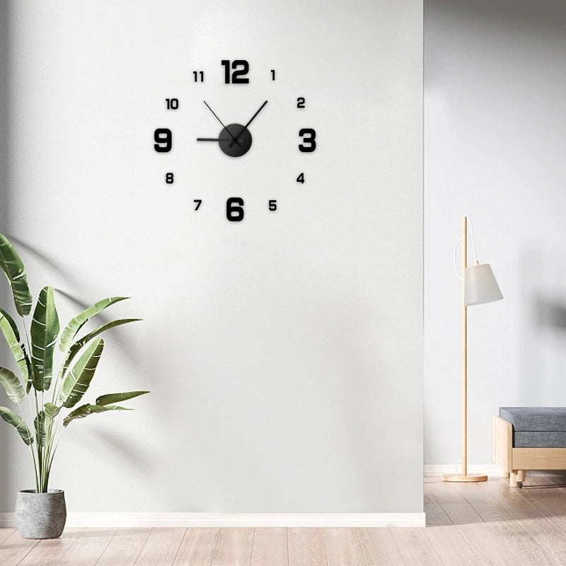 Creative Frameless DIY Wall Clock – Silent Home Décor for Living Room, Office, or Bedroom | Modern Wall Decal Design Ditzy Petunia