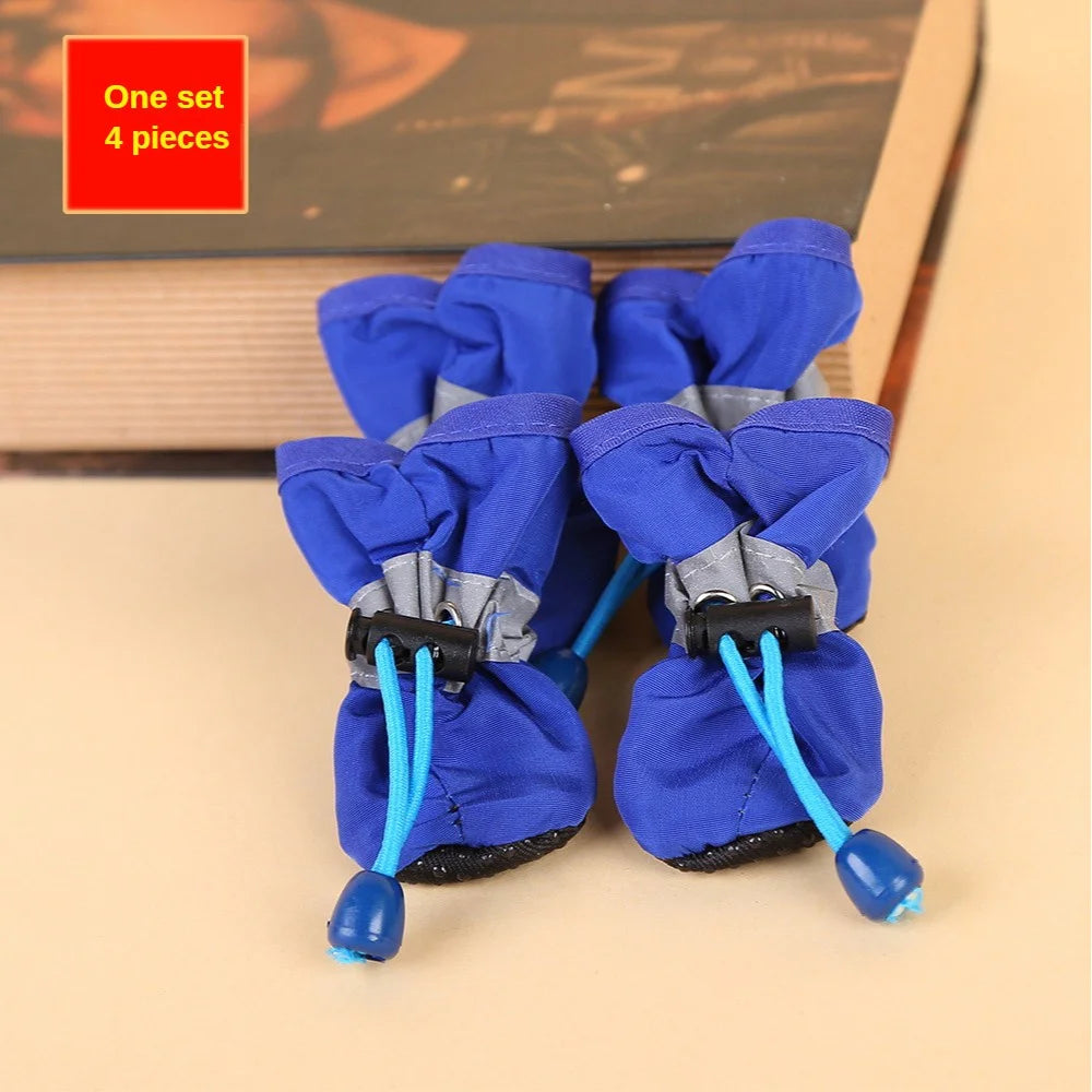 4pcs Water-Resistant Dog Shoes – Outdoor Rain Boots for Small Dogs