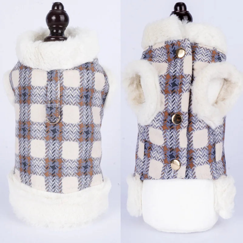 Warm Dog Coat Jacket with D-ring – Thickened Pet Clothes for Small Medium Dogs (Chihuahua, Yorkshire)