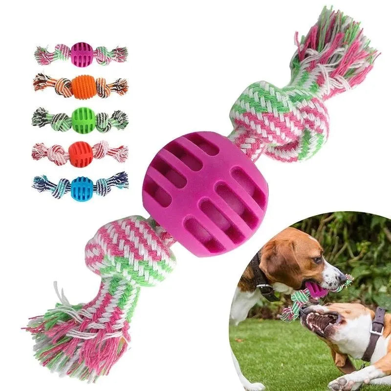 Bite Resistant Dog Rope Toy - Interactive Cotton Bone Chew Knot for Small Puppies, Teeth Cleaning Durable Dog Toy