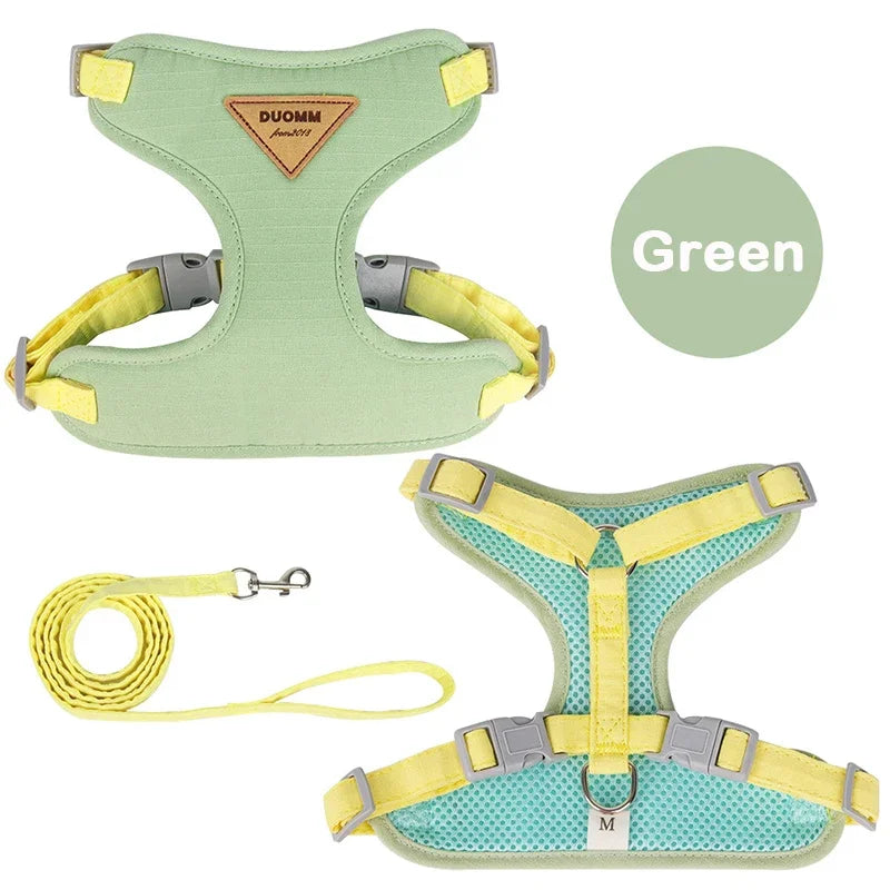 Breathable Puppy Harness Leash Set for Small Dogs & Cats - French Bulldog, Chihuahua, Poodle Pet Supplies Ditzy Petunia