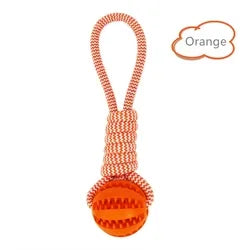 Pet Chew & Treat Ball – Rubber Rope Toy for Dental Cleaning, Tug Play, and IQ Training