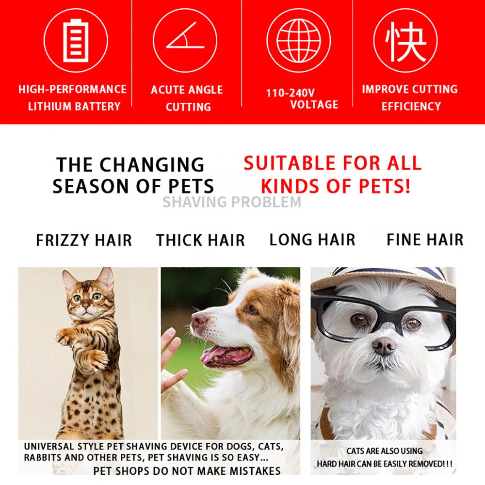 Dog Hair Clipper – Electric Pet Grooming Trimmer for Cats & Puppies | Ceramic Blade Professional Shaver Set | Grooming Supplies & Promotions Ditzy Petunia