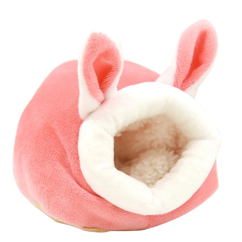 Winter Warm Hamster House & Guinea Pig Bed - Soft Velvet Nest for Small Animals Ditzy Petunia