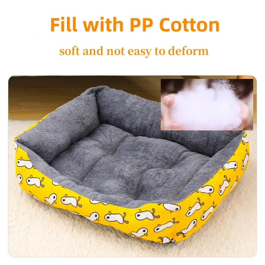 Cozy Plush Pet Bed Mat with PP Cotton Fill – Non-Slip, Machine Washable Fiber Mat for Dogs & Cats Ditzy Petunia