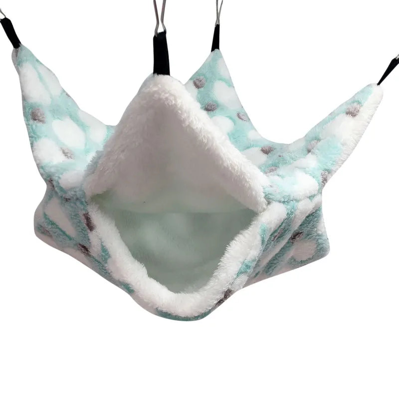 Hamster Hideout Cage Fleece Hammock, Guinea Pig, Sugar Glider, Rat Sleeping Bed