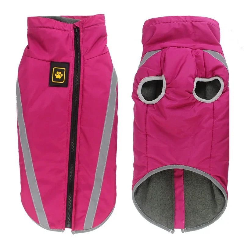 Waterproof Winter Dog Clothes for Large Dogs | Warm Big Dog Jackets | Padded Fleece Pet Coat with Safety Reflective Design | Durable Dog Clothing Ditzy Petunia