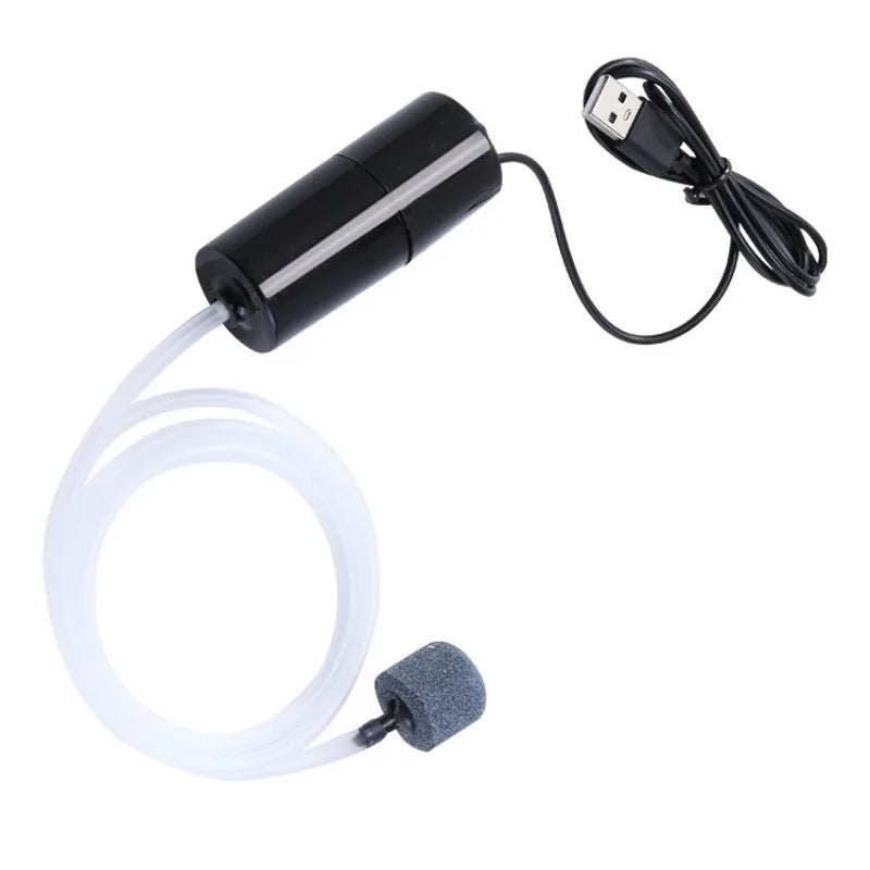 Silent USB Aquarium Air Pump – Mini Oxygenator & Portable Air Compressor for Fish Tanks