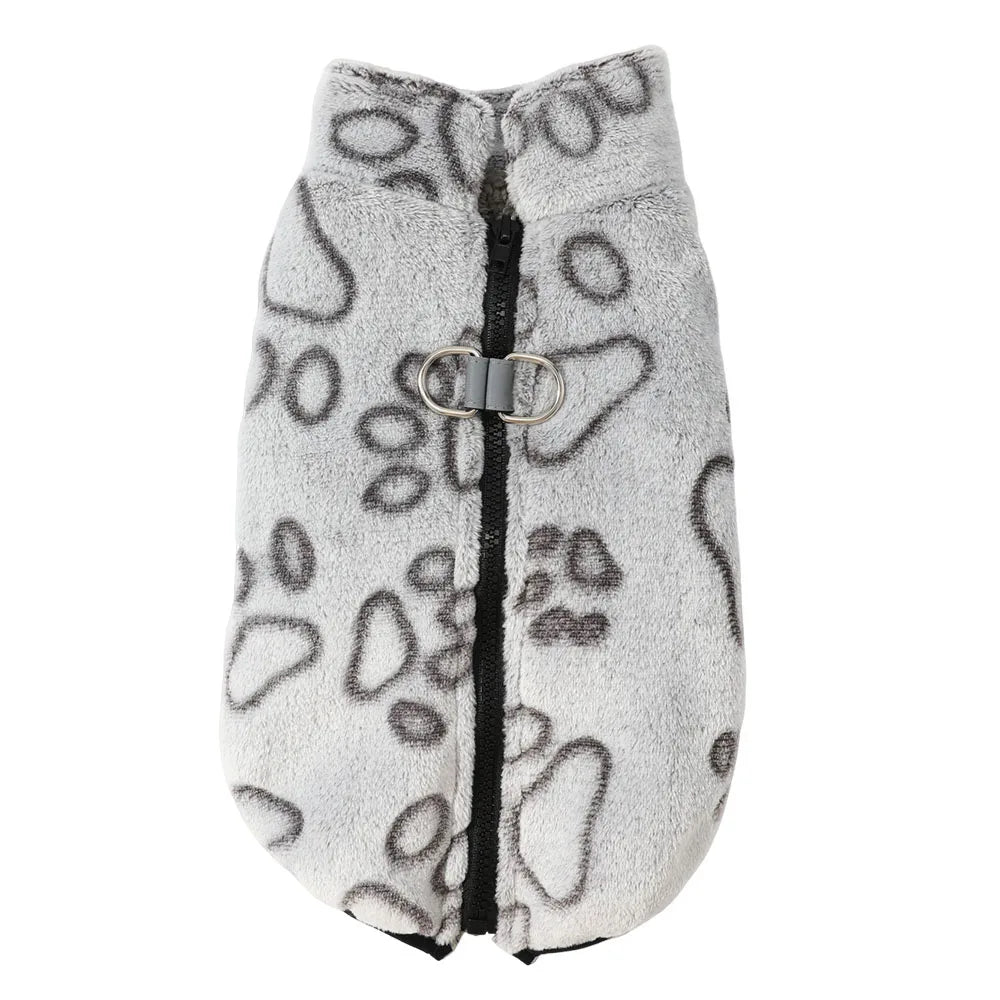 Winter Fleece Dog Vest - Soft, Warm, Reflective Jacket for Small & Medium Pets