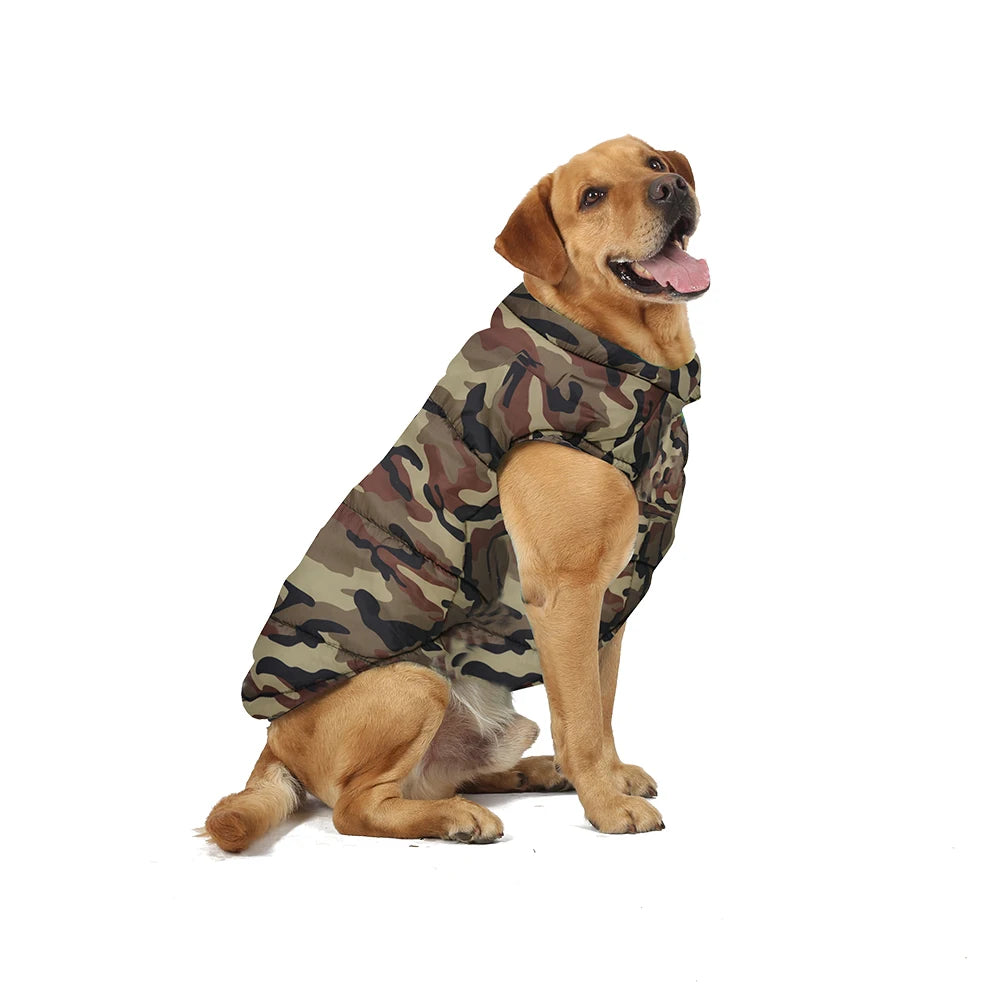 Winter Dog Coat - Waterproof Camouflage Jacket for Large Dogs & Puppies, Warm & Windproof Pet Apparel Ditzy Petunia