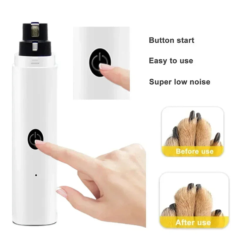 Electric Dog Nail Clippers – Rechargeable Nail Grinder with USB Charging & LED Light | Quiet Pet Grooming Tool for Dogs & Cats Ditzy Petunia