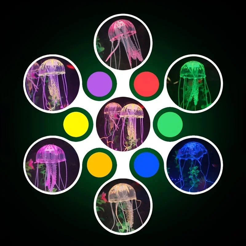 Luminous Artificial Jellyfish – Glow-in-the-Dark Aquarium Decoration for Fish Tanks