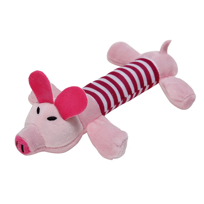Plush Squeaky Dog Toy | Cute Animal Shapes Interactive Chew Toy for Small Dogs