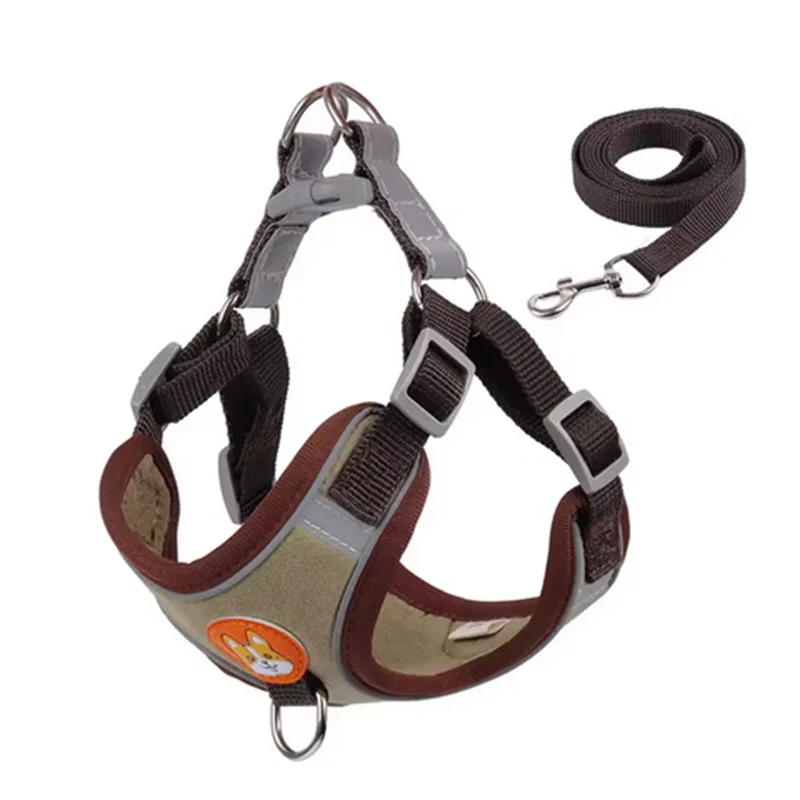 Adjustable Dog Harness & Leash Set | Reflective Anti-Pull Vest for Small & Medium Dogs | Safe, Durable, and Breathable Ditzy Petunia