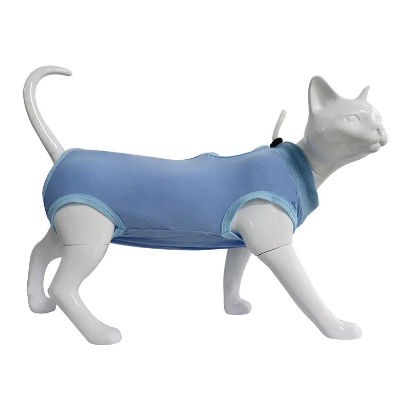 Cat Weaning & Sterilization Recovery Suit | Soft, Breathable, Anti-Licking Post-Surgery Pet Vest