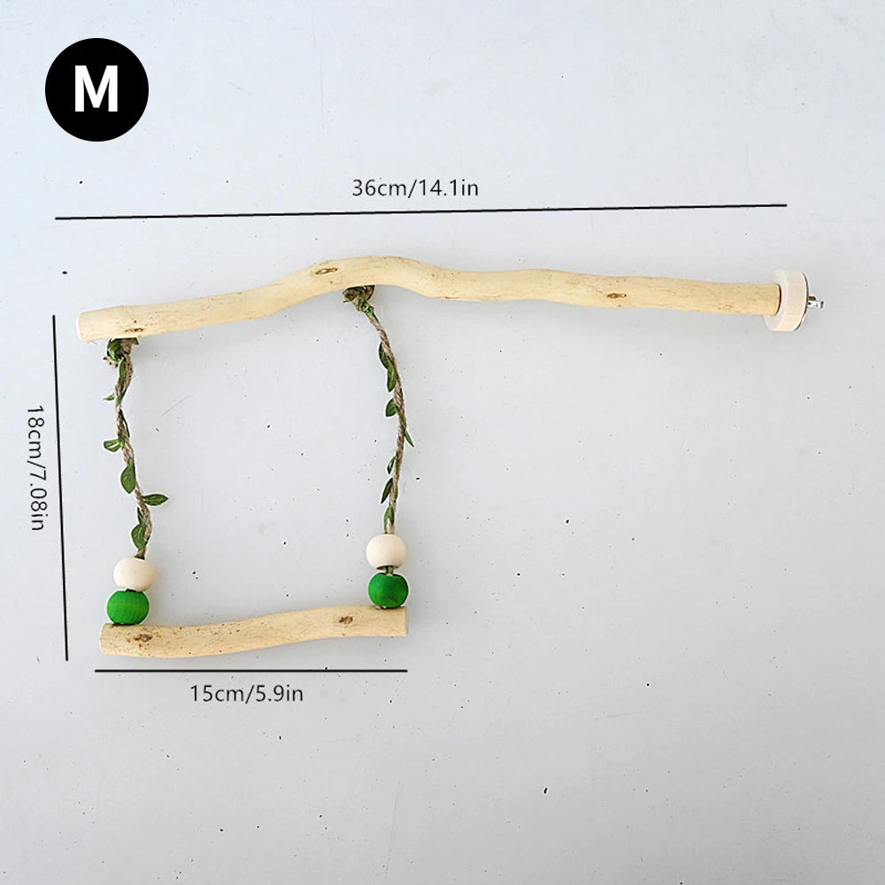 Wooden Bird Toy - Durable Perch for Small & Medium Birds | Natural & Interactive Cage Accessory