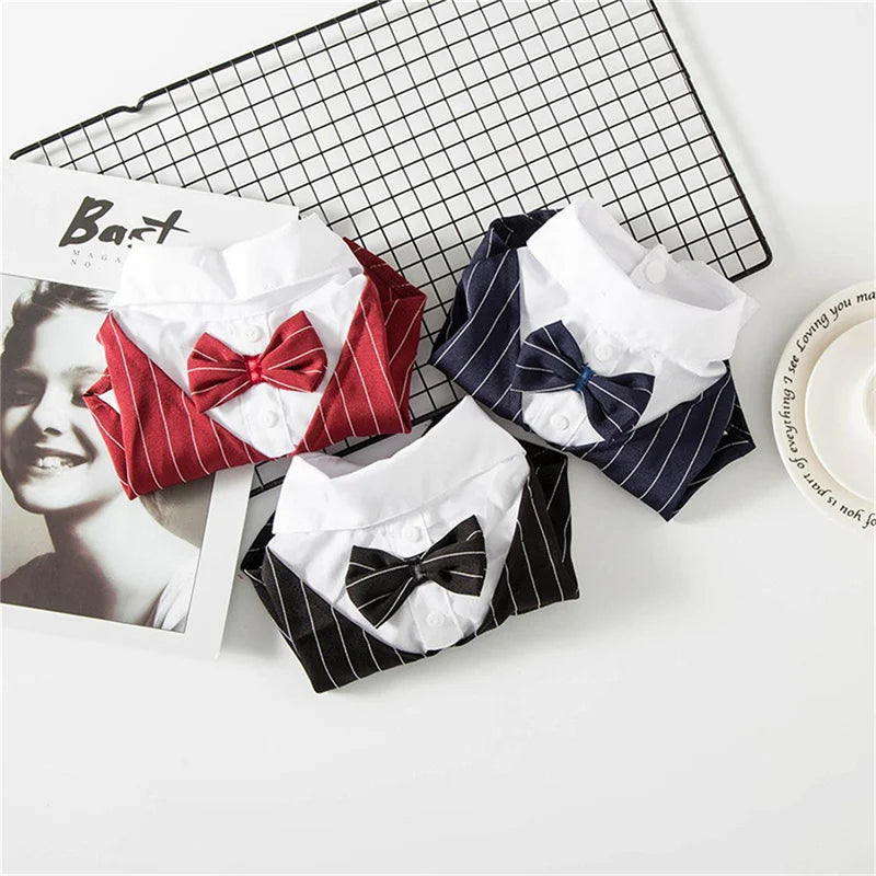 Solid Polyester Dog Shirt with Bow for Small to Large Dogs – Lightweight & Comfortable