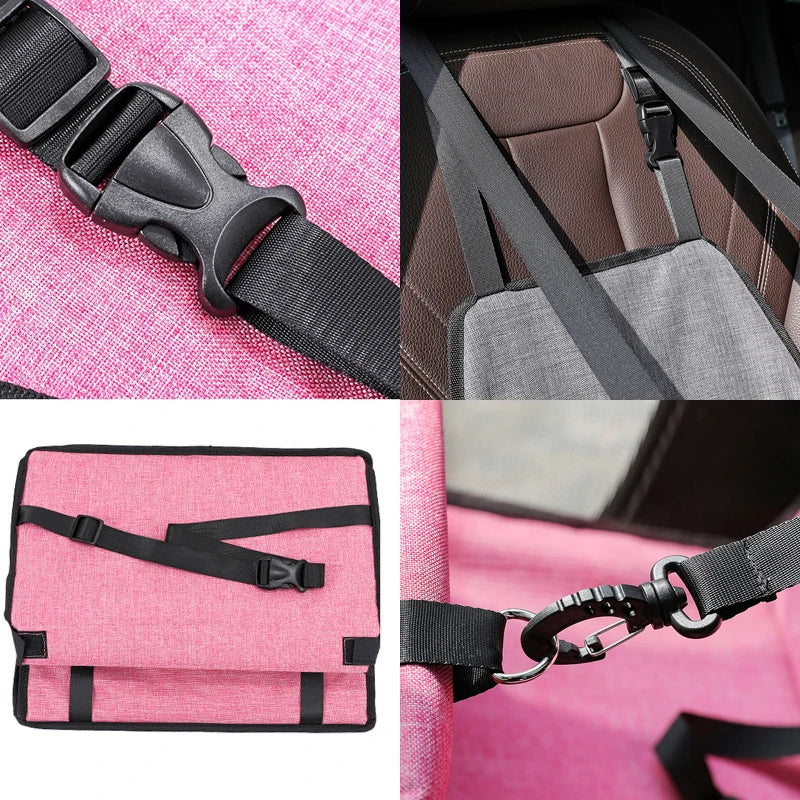 Foldable Dog Car Seat | Breathable Travel Booster Basket for Pets