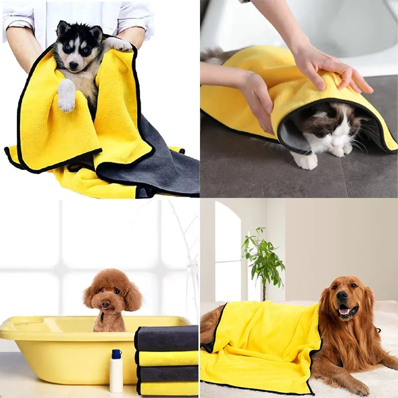 🐾 Ultra-Absorbent Pet Towel – Quick-Dry for Bath Time, Travel & More