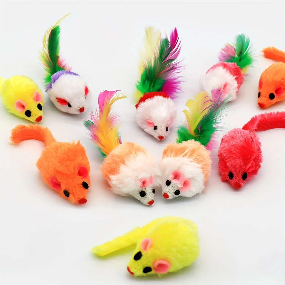 π Plush Catnip Mice Toys β Interactive Feather Mouse Toys for Indoor Cats