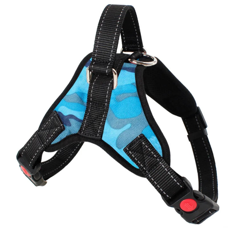 Reflective Quick Release Dog Vest Harness - Cotton & Nylon Adjustable Pet Harness Ditzy Petunia