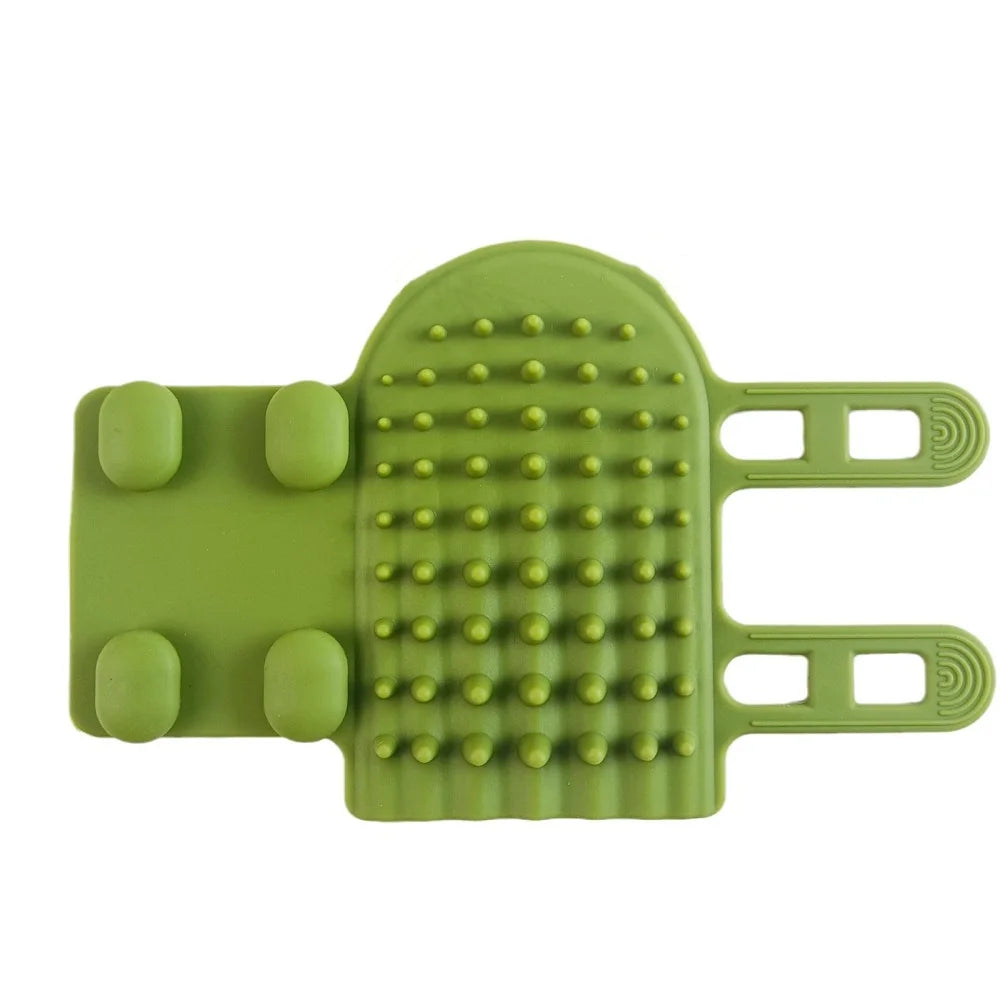 Silicone Cat Grooming Comb & Rubbing Brush, Dual-Purpose De-Shedding Tool for Cats, Safe & Non-Marking Design (Pack of 2) Ditzy Petunia