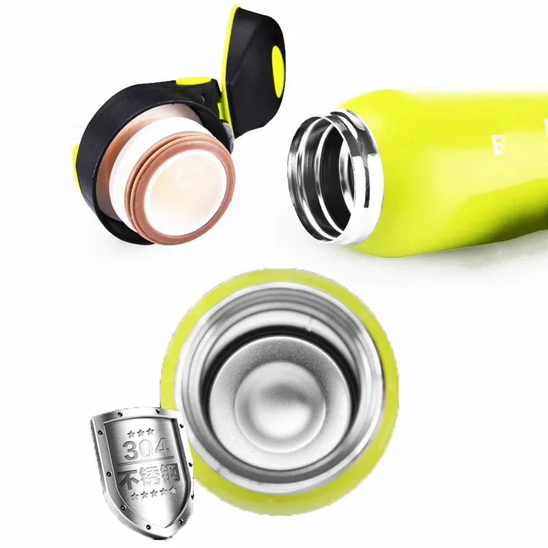 500ML Stainless Steel Bike Water Bottle – Hot & Cold, One-Push Open, Sweat-Proof & BPA-Free Ditzy Petunia