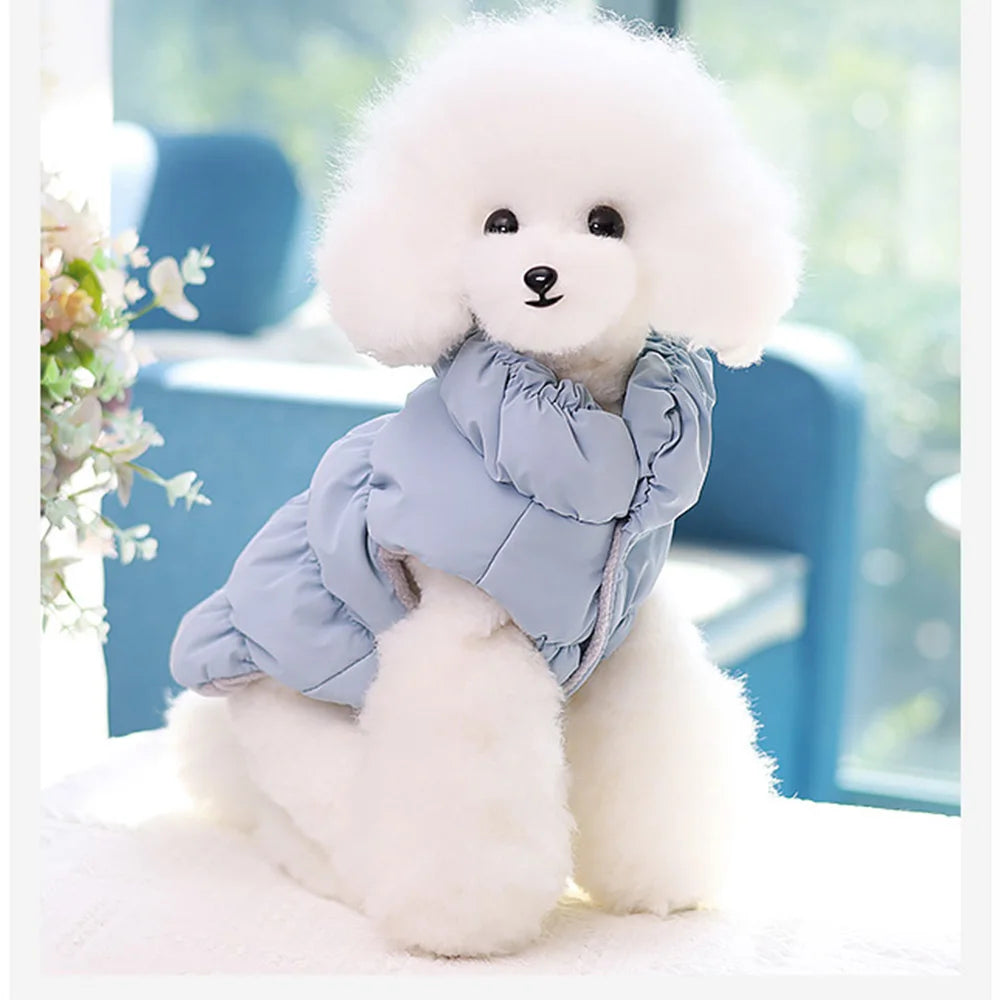 Soft Warm Dog Clothes Winter Padded Puppy Cat Coat Jacket for Small Medium Dogs | Chihuahua French Bulldog Poodle Vest Pet Outfitutfit Ditzy Petunia
