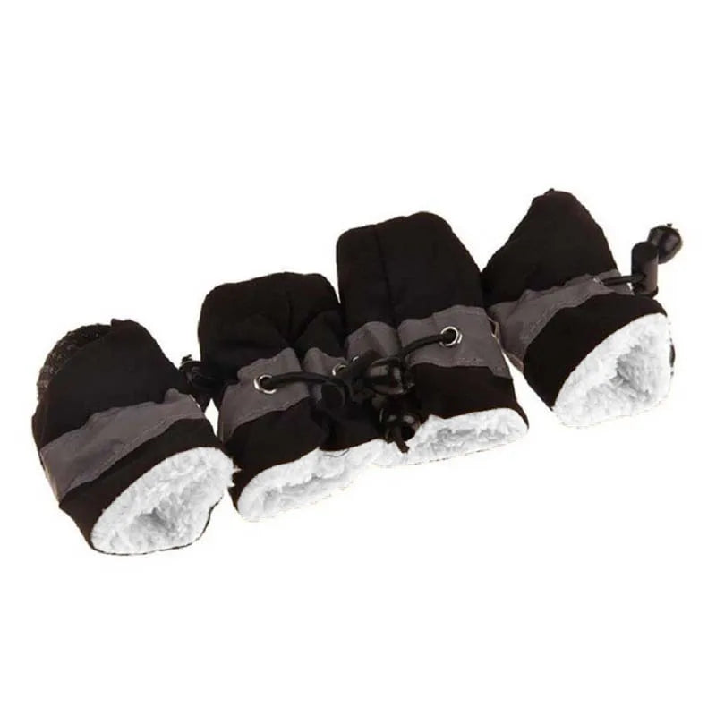 4pcs Anti-skid Waterproof Dog Boots – Warm, Non-Slip Paw Protectors for Small and Medium Dogs