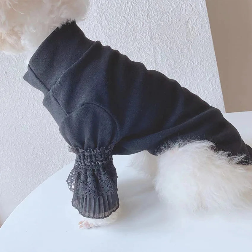 Winter Cat & Dog Clothes – Warm Lace Pet Clothing for Small Dogs & Yorkies
