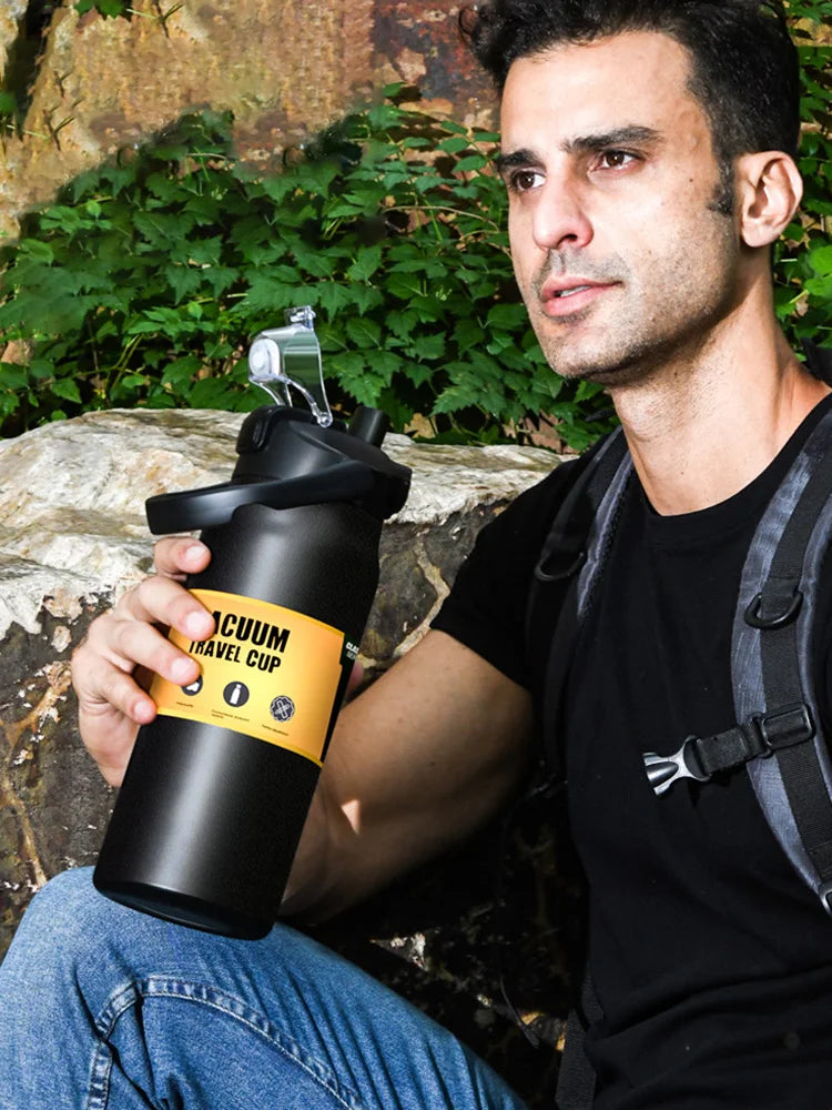 Insulated Stainless Steel Water Bottle with One-Click Lid, Straw & Leakproof, 24-Hour Cold & 8-Hour Hot, Eco-Friendly and Portable Ditzy Petunia