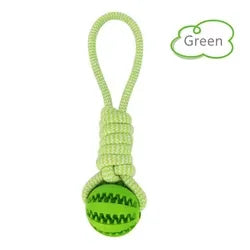 Pet Chew & Treat Ball – Rubber Rope Toy for Dental Cleaning, Tug Play, and IQ Training