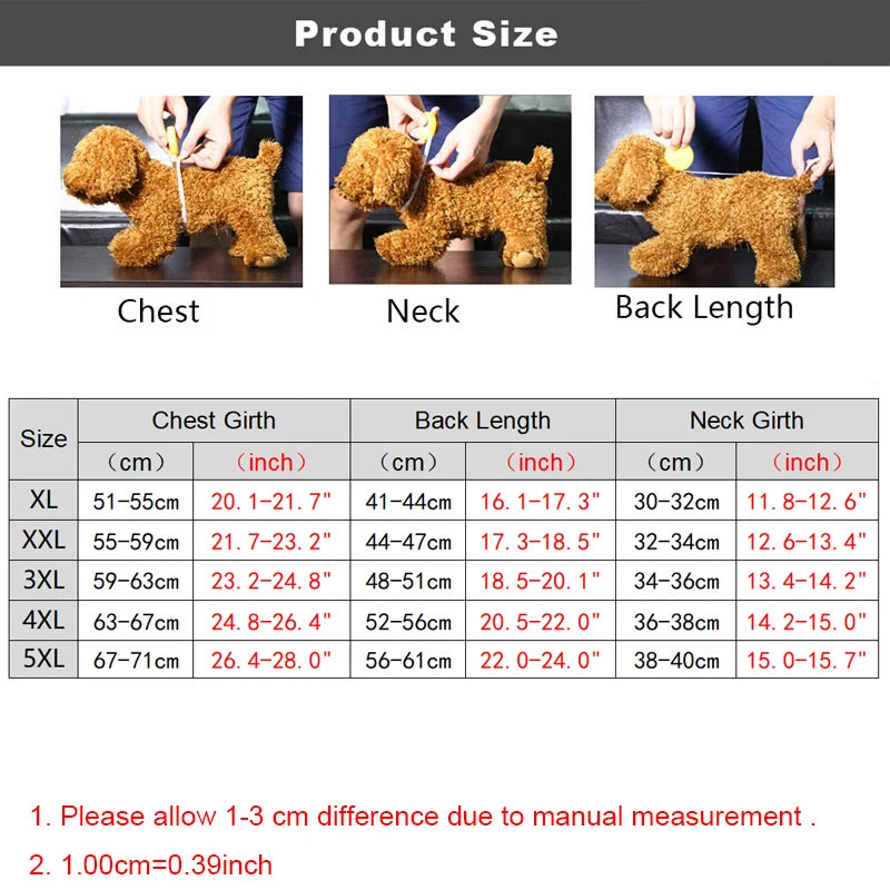 XL-5XL Cozy Turtleneck Dog Jumpsuit – Velvet Pajamas for Small, Medium, Large, and Big Dogs