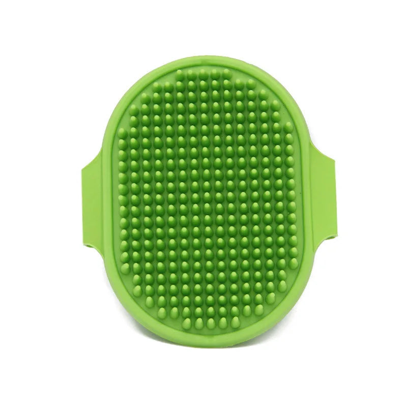 Dog Grooming Brush Pet Shampoo Comb Soft Rubber Glove Hair Grooming Massage Comb with Adjustable Strap for Short Long Hair Dogs Ditzy Petunia