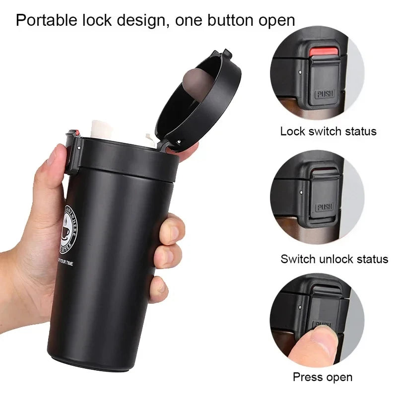 Stainless Steel Vacuum Flask – Leak-Proof Travel Mug for Hot & Cold Drinks (380ml/500ml) Ditzy Petunia