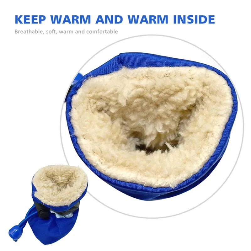 4pcs Anti-skid Waterproof Dog Boots – Warm, Non-Slip Paw Protectors for Small and Medium Dogs