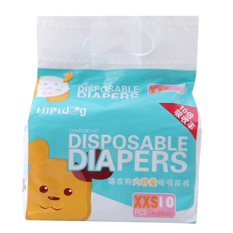 10PCS/pack Super Absorption Physiological Pants Dog Diapers For Dogs Pet Female Dog Disposable Leakproof Nappies Puppy Ditzy Petunia