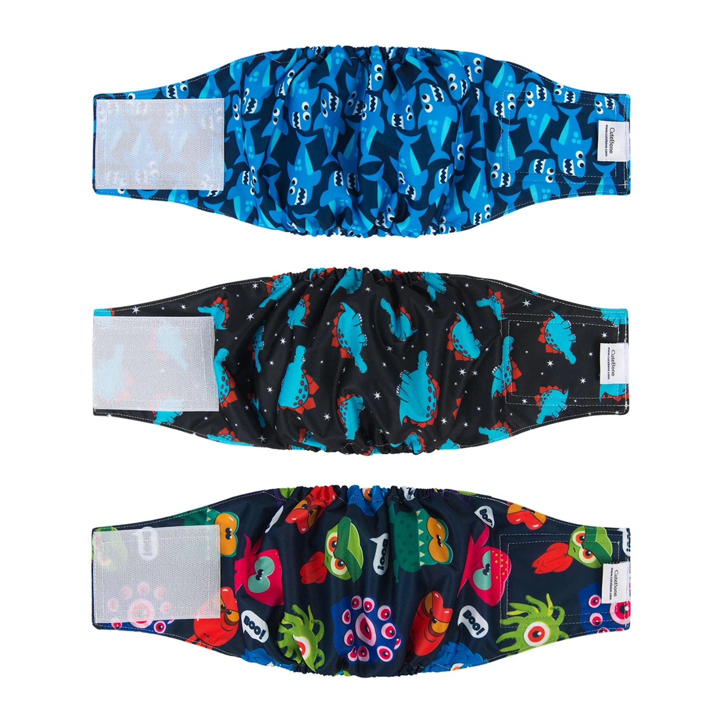 Washable Male Dog Diapers – Reusable Belly Bands with Leak-Proof Absorbent Pads for Puppies & Incontinent Dogs (Pack of 3) Ditzy Petunia