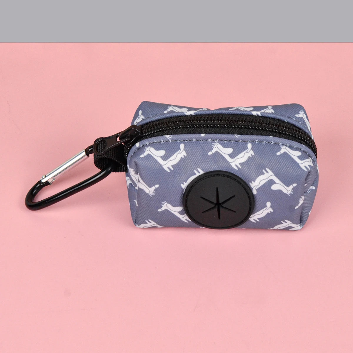 Durable Dog Poop Bag Dispenser with Metal Carabiner - Random Pattern Design (Without Poo Bag And Leash) Ditzy Petunia