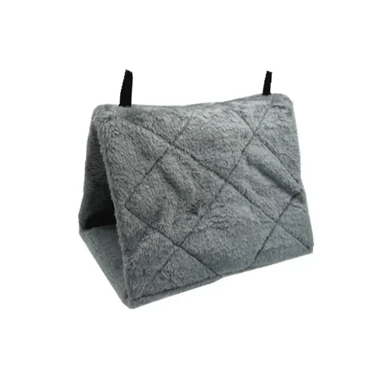 Cozy Bird Hammock Hut – Plush Warm Triangular Nest for Parrots & Small Birds