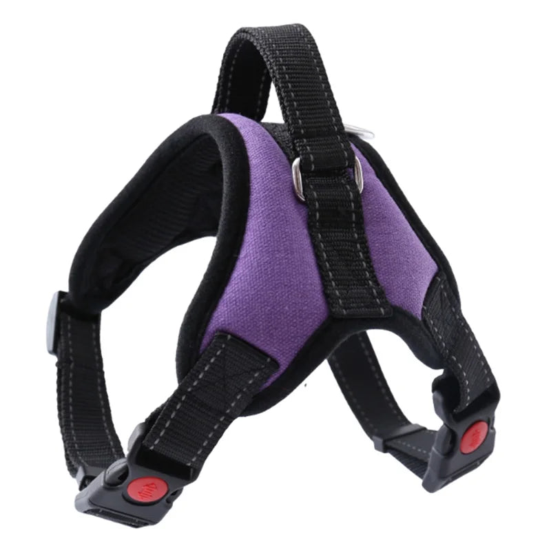 Reflective Quick Release Dog Vest Harness - Cotton & Nylon Adjustable Pet Harness Ditzy Petunia