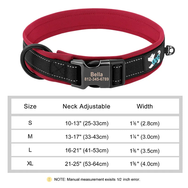 Reflective Personalized Dog Collar with Engraved ID – Soft Padded Nylon Adjustable Collar for All Dog Sizes Ditzy Petunia