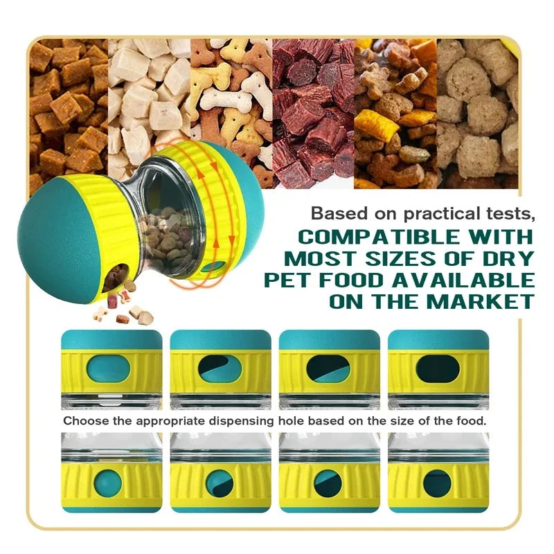 Interactive Slow-Feed Dog Toy — Tumbling Food Ball for Mental Stimulation & Healthy Eating