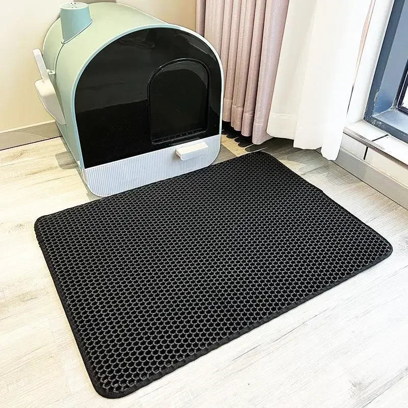 🐱 Dual-Layer Waterproof Cat Litter Mat – Keep Floors Clean & Litter Contained