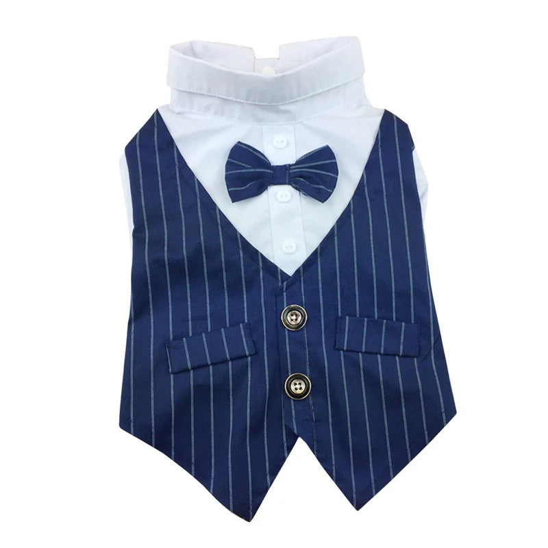 Solid Polyester Dog Shirt with Bow for Small to Large Dogs – Lightweight & Comfortable