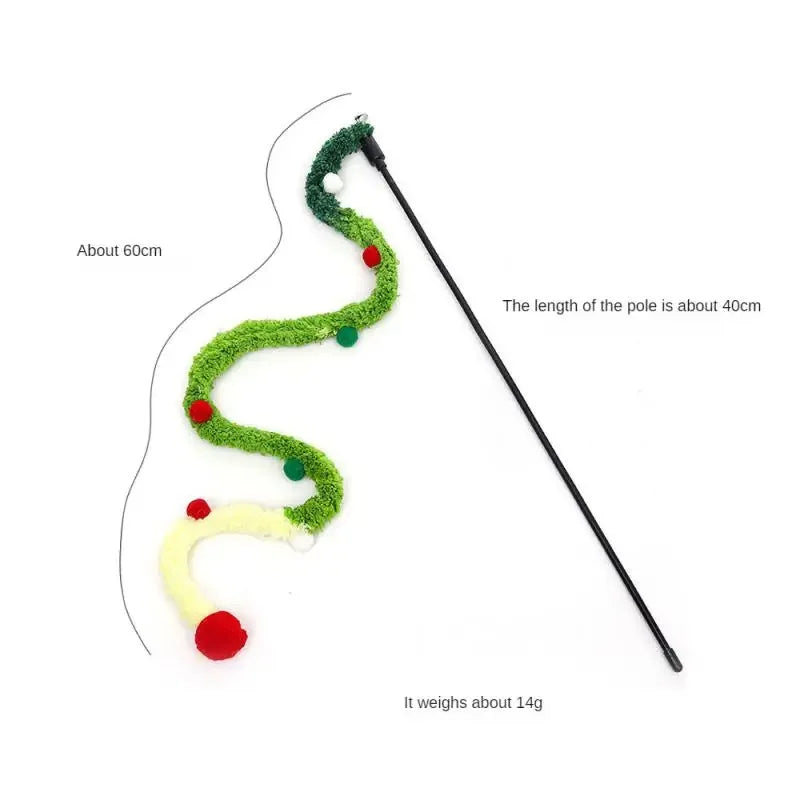 Plush Cat Teaser Wand – Interactive Cat Toy for Indoor and Outdoor Play