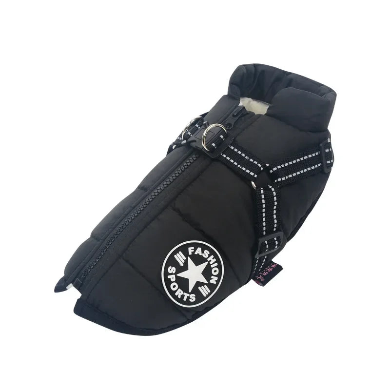 Waterproof Dog Jacket with Harness - Winter Warm Coat for Small to Large Dogs Ditzy Petunia