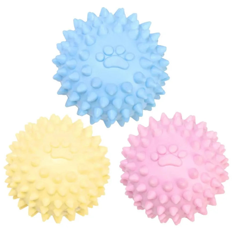 Dog Chewing Toy Interactive Rubber Ball | Indestructible Footprint Ball for Small & Large Dogs & Cats | Pet Tooth Cleaning & Accessories